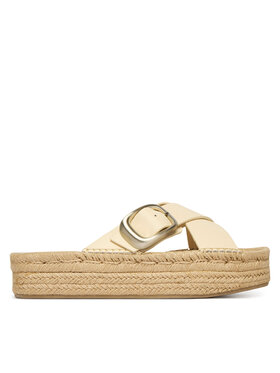 Calvin Klein Espadrilky Calvin Klein Flatf Espadrill Cross Lth Hdw HW0HW02892 Écru