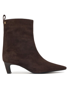 Tommy Hilfiger Členková obuv Tommy Hilfiger Kitten Heel Suede Ankle Boot FW0FW09670 Tmavo hnedá