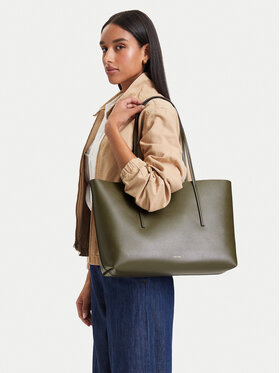 Calvin Klein Torebka Calvin Klein Foil Logo Tote W/Pouch LV04F3274G Zielony ciemny