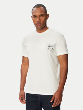 Tommy Jeans Tommy Jeans Camiseta Sign DM0DM23177 Crema Regular Fit