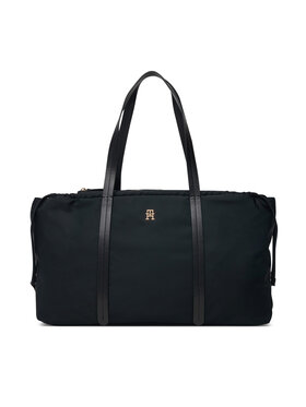 Tommy Hilfiger Kabelka Tommy Hilfiger Th Soft Nylon Hobo AW0AW18994 Černá