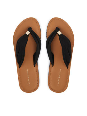 Tommy Hilfiger Zehentrenner Tommy Hilfiger Th Ltr Footbed Summer Sandal FW0FW09194 Schwarz
