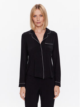 Hunkemöller Hunkemöller Μπλούζα πιτζάμας Jacket 201739 Μαύρο Regular Fit
