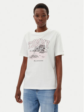 Tommy Jeans Tommy Jeans T-Shirt Tonal Tropics DW0DW21343 Εκρού Relaxed Fit