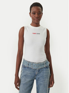 Tommy Jeans Tommy Jeans Top DW0DW22577 Blanco Slim Fit