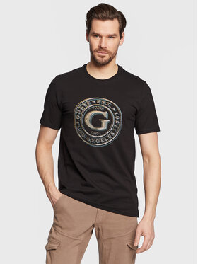 Guess Guess Majica Round Logo M3GI11 J1314 Črna Slim Fit