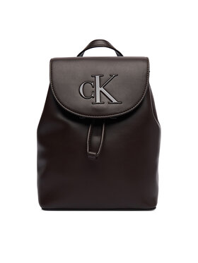 Calvin Klein Mugursoma Calvin Klein Bold Ck Flap Mini Backpack LV04F3893G Tumši brūna