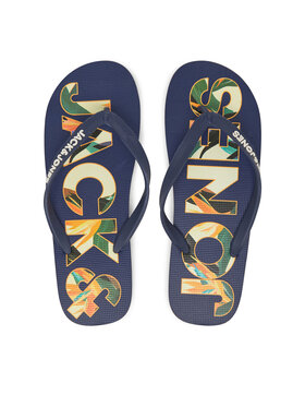 Jack & Jones Žabky Jack & Jones Jfwlogo Palm Print Flip Flop Ln 12230642 Tmavomodrá