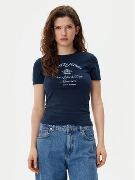 Tommy Jeans Tommy Jeans T-Shirt Nyc Ringer DW0DW20323 Dunkelblau Slim Fit