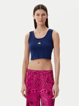 adidas adidas Топ Essentials Small Logo JC5939 Cиній Slim Fit