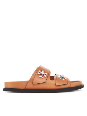 Tory Burch Iešļūcenes Tory Burch T Lock Sport Slide 166905 Brūns