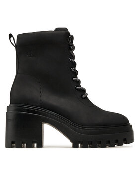 Calvin Klein Jeans Gležnjače Calvin Klein Jeans Chunky Heeled Zip Boot Lth YW0YW01548 Crna