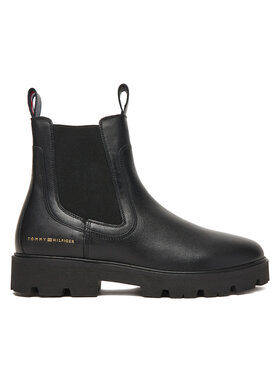 Tommy Hilfiger Štibletai Tommy Hilfiger Lthr Low Chelsea FW0FW08775 Juoda