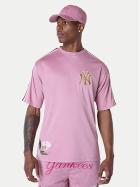 New Era New Era Majica New York Yankees MLB Floral 60596338 Roza Regular Fit