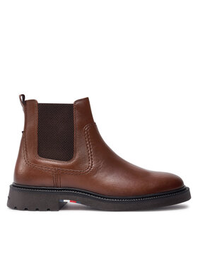 Tommy Hilfiger Klassische Stiefeletten Tommy Hilfiger Comfort Lwt Lth Chelsea FM0FM05184 Braun
