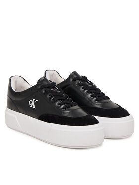 Calvin Klein Сникърси Calvin Klein Flatform Lace Up Tcap Lth-Su HW0HW03438 Черен
