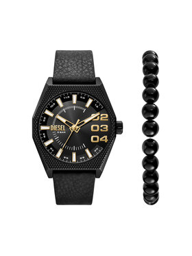 Diesel Pulksteņa un rokassprādzes komplekts Diesel Double Scraper DZ2210SET Melns