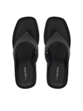 Calvin Klein Zehentrenner Calvin Klein Wedge 70 Sndl Thong Lth HW0HW02880 Schwarz