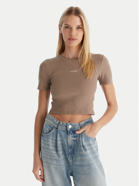 Guess Guess Camiseta V5YP08 K8RT2 Caqui Slim Fit