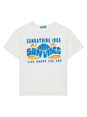 United Colors Of Benetton United Colors Of Benetton T-shirt 3JERC10PE Bijela Regular Fit