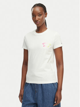 Tommy Jeans Tommy Jeans Camiseta Bubble Logo DW0DW22310 Crema Regular Fit