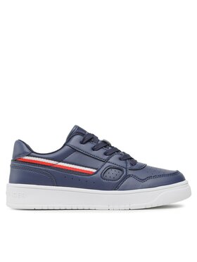 Tommy Hilfiger Sneakersy Tommy Hilfiger Stripes Low Cut Lace-Up Sneaker T3X9-32848-1355 S Tmavomodrá