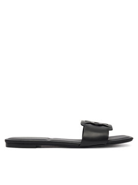 Calvin Klein Pantoletten Calvin Klein Square Flat Sandal Emblem HW0HW03128 Schwarz