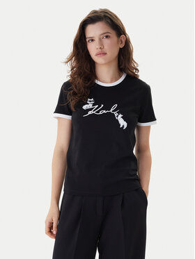 KARL LAGERFELD KARL LAGERFELD Camiseta B1W17040 Negro Slim Fit