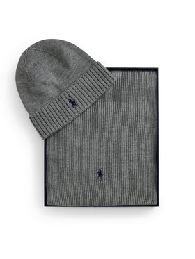 Polo Ralph Lauren Set šal i kapa Polo Ralph Lauren 710951146004 Tamno siva