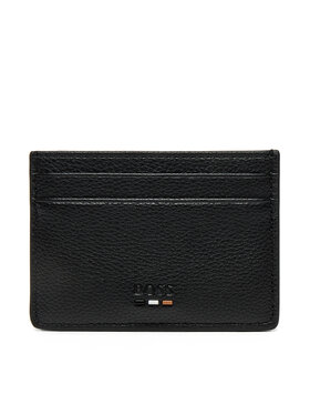 BOSS Чохол для кредиток BOSS Grained faux-leather card holder with signature details 50536513 Чорний