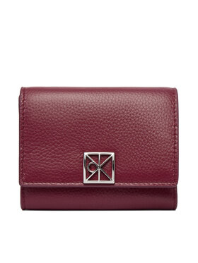 Calvin Klein Maks Calvin Klein Emblem Hw Pebble Trifold W/Zip LV04F1128G Bordo