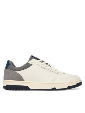 Tommy Hilfiger Sneakersy Tommy Hilfiger Th Basket Core Lite Lth/Suede FM0FM05714 Biela