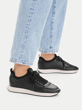 Calvin Klein Sneakers Calvin Klein Retro Runner Sock Panl Lth Neo HW0HW03118 Schwarz