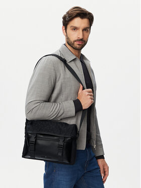 Tommy Hilfiger Maža rankinė Tommy Hilfiger Th Nylon Jacquard Satchel AM0AM14404 Juoda