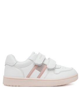 Tommy Hilfiger Sneakersy Tommy Hilfiger Flag Low Cut Velcro Sneaker T1A9-33730-1439 S Biela