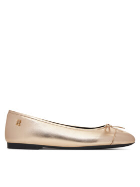 Tommy Hilfiger Balerīnas Tommy Hilfiger Metallic Toe-Cap FW0FW08920 Zelta