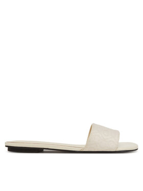 Calvin Klein Klapki Calvin Klein Flat Slide Jacq HW0HW02388 Écru