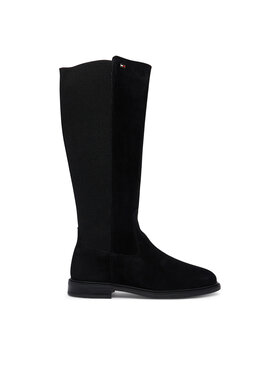 Tommy Hilfiger Csizma Tommy Hilfiger Enamel Flag Suede High Chelsea FW0FW09574 Fekete