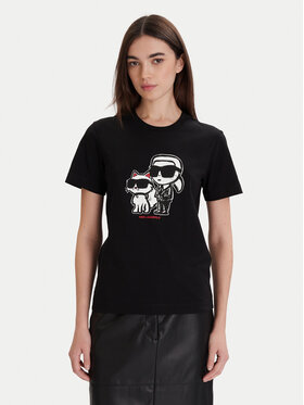 KARL LAGERFELD KARL LAGERFELD T-shirt A1W17129 Crna Regular Fit