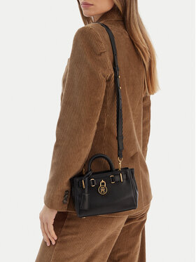 Tommy Hilfiger Ročna torba Tommy Hilfiger American Icon Micro Tote Leather AW0AW18167 Črna