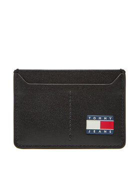 Tommy Jeans Kreditinių kortelių dėklas Tommy Jeans Tjm Heritage Leather Cc Holder AM0AM13410 Juoda