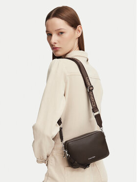 Calvin Klein Дамска чанта Calvin Klein Webbing 2X Strap Camera Bag LV04F3656G Червен