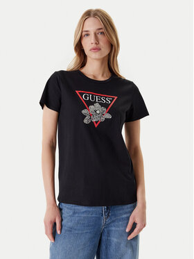 Guess Guess Футболка W5YI38 I3Z14 Чорний Regular Fit