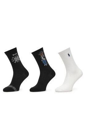Polo Ralph Lauren Garās zeķes Polo Ralph Lauren Bear Snowflake 455P18210001 Melns