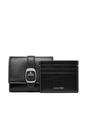 Calvin Klein Denarnica Calvin Klein Buckle 2 In 1 Wallet LV04F1168G Črna