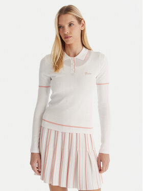 Guess Guess Поло V5GP00Z3D60 Білий Slim Fit