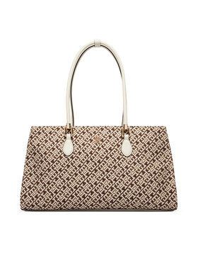 Tommy Hilfiger Táska Tommy Hilfiger Th Grace Satchel Jacquard AW0AW18754 Barna