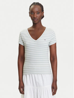 Tommy Jeans Tommy Jeans Majica Essential DW0DW17385 Zelena Slim Fit
