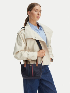 Tommy Hilfiger Torbica Tommy Hilfiger Popette Mini Tote Corp AW0AW17707 Tamnoplava