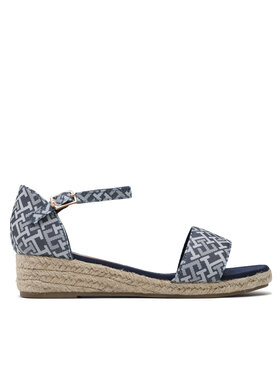 Tommy Hilfiger Espadrilky Tommy Hilfiger Rope Wedge Sandal Denim T3A7-32776-0048 S Světle modrá